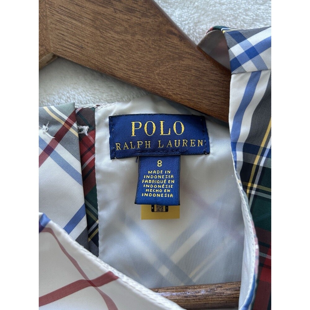 Polo Ralph Lauren Girl Dress Size 8 Classic Plaid Holiday Christmas Preppy - Picture 9 of 9